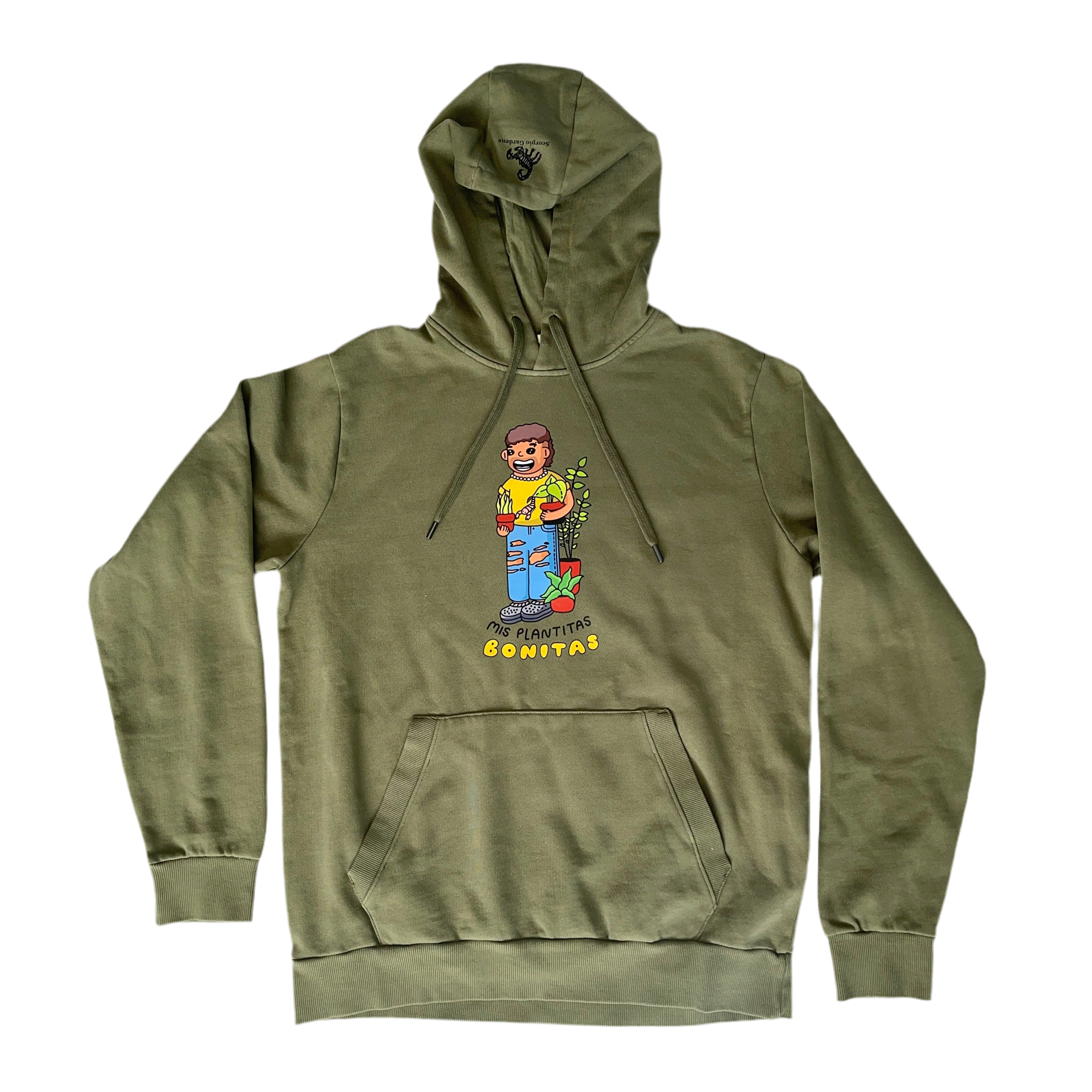 Olive Drab Green Mis Plantitas Bonitas Fleece Hoodie